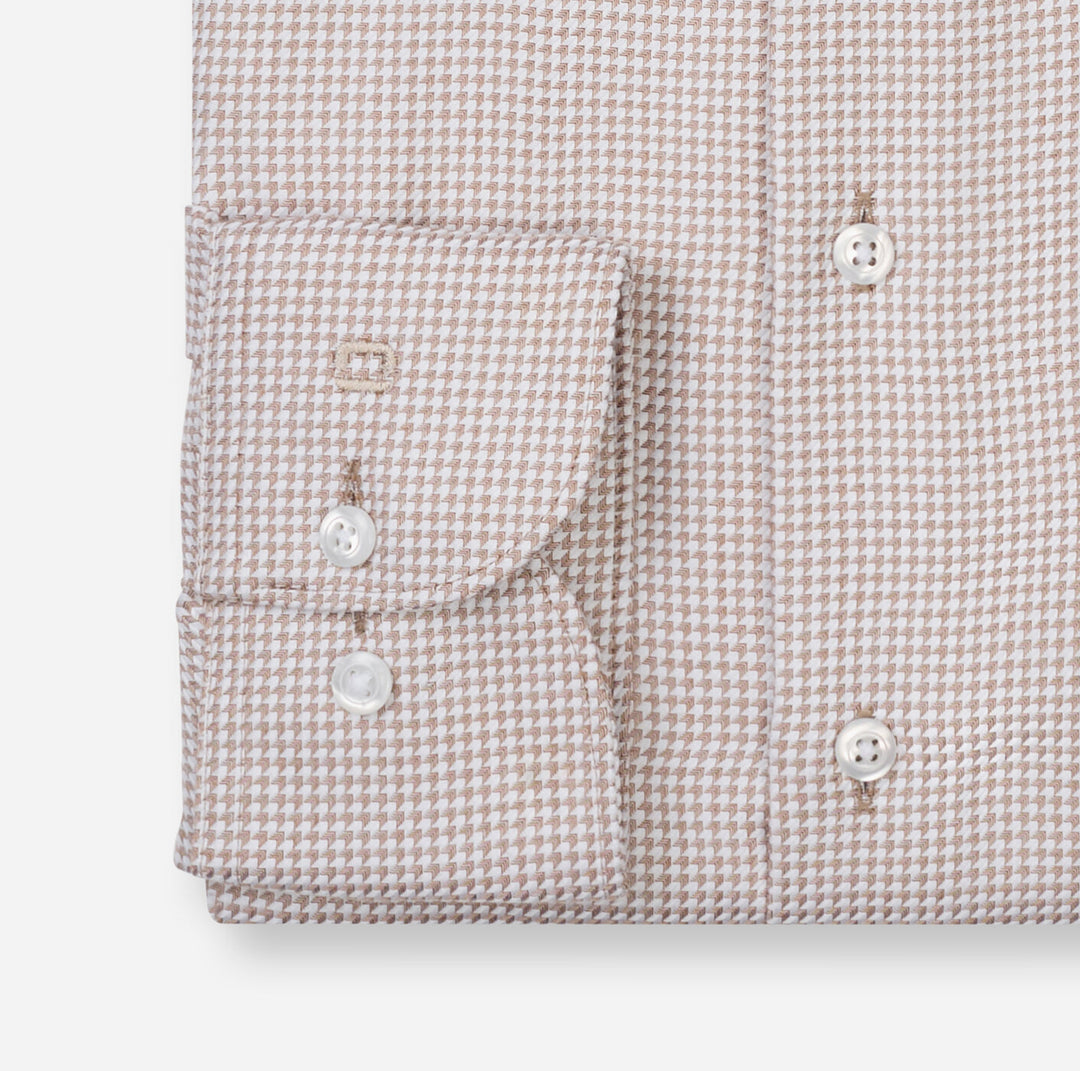 OLYMP Luxor Modern Fit Overhemd – Bruin-100% katoen-HEREN SHIRTS-Bruin