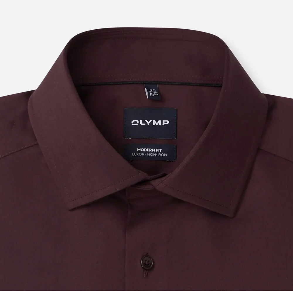 OLYMP Luxor Modern Fit Overhemd – Rood-100% katoen-HEREN SHIRTS-Rood
