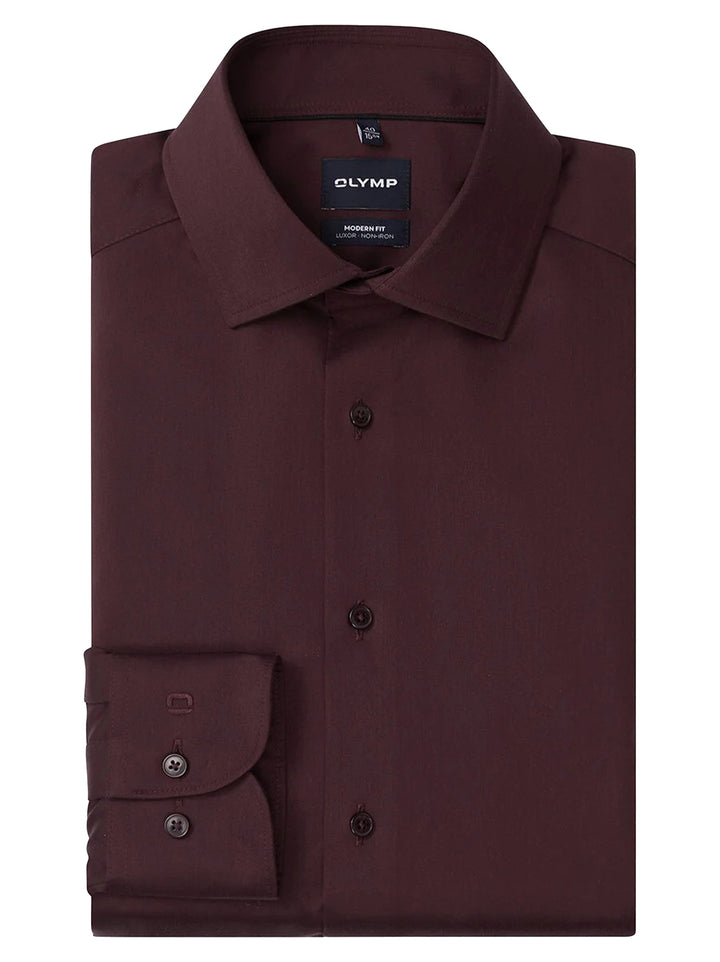 OLYMP Luxor Modern Fit Overhemd – Rood-100% katoen-HEREN SHIRTS-Rood