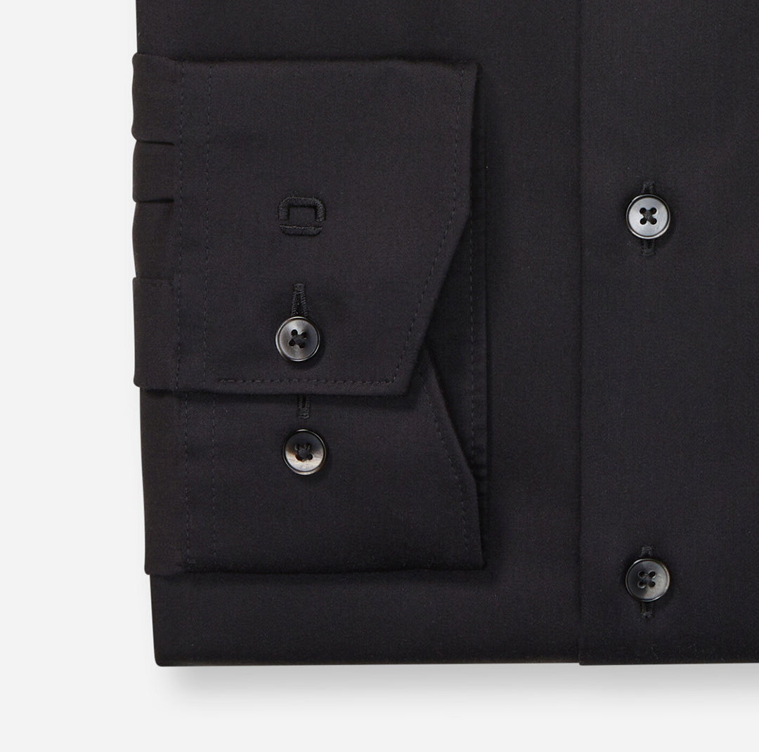 OLYMP Luxor Modern Fit Overhemd – Zwart-100% katoen-HEREN SHIRTS-Zwart
