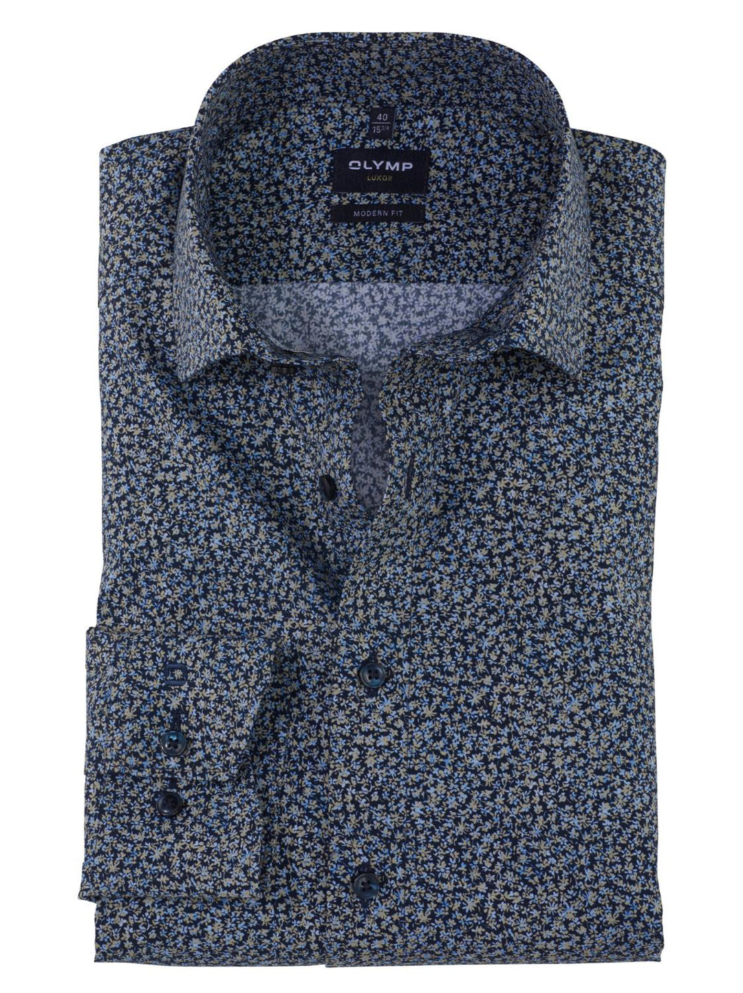 OLYMP Luxor modern fit shirt-100% katoen-HEREN SHIRTS-Blauw