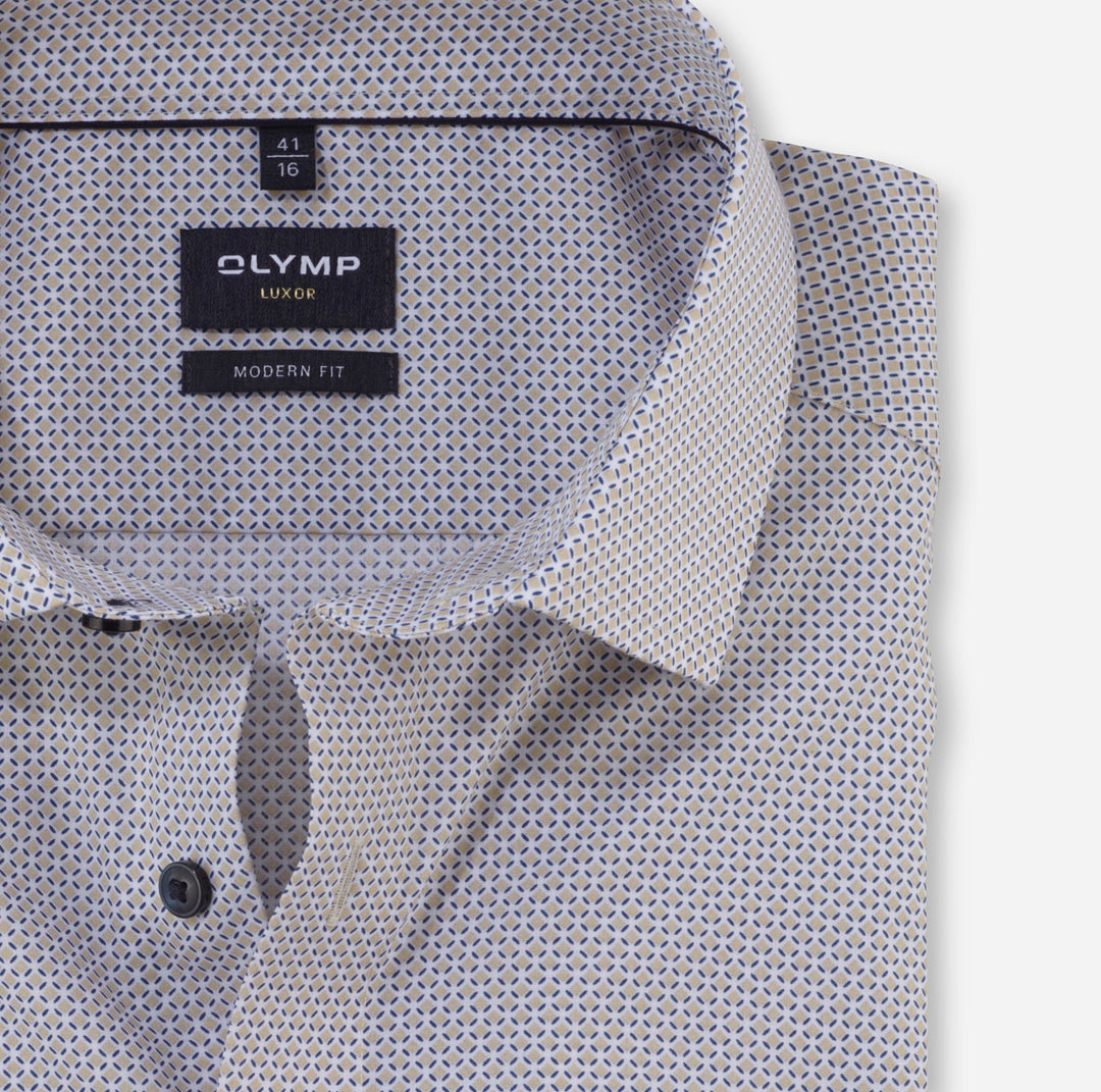 OLYMP luxor modern fit shirt-100% katoen-HEREN SHIRTS-Blauw