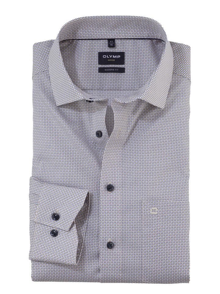 OLYMP luxor modern fit shirt-100% katoen-HEREN SHIRTS-Blauw