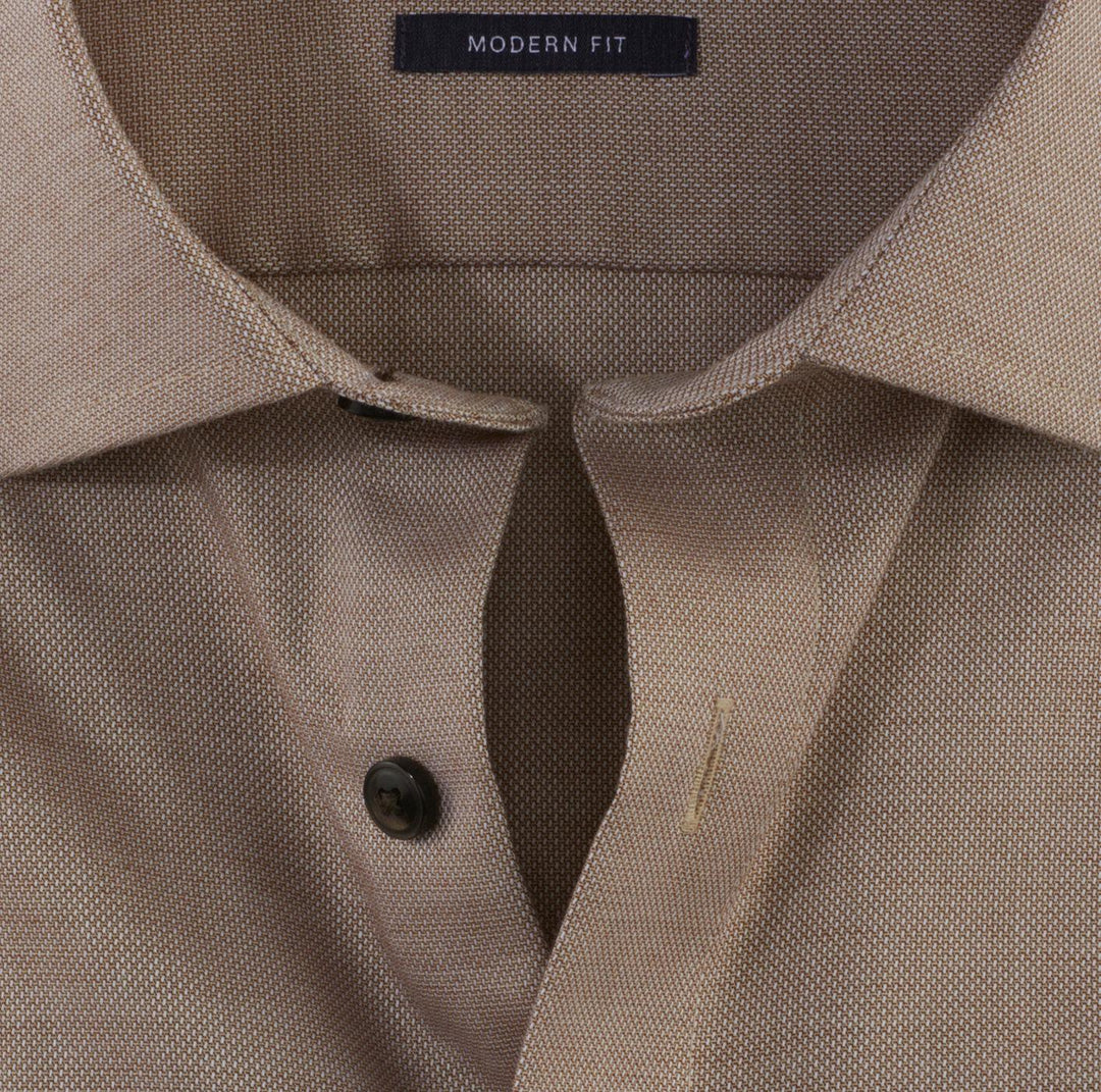 OLYMP Luxor modern fit shirt-100% katoen-HEREN SHIRTS-Bruin