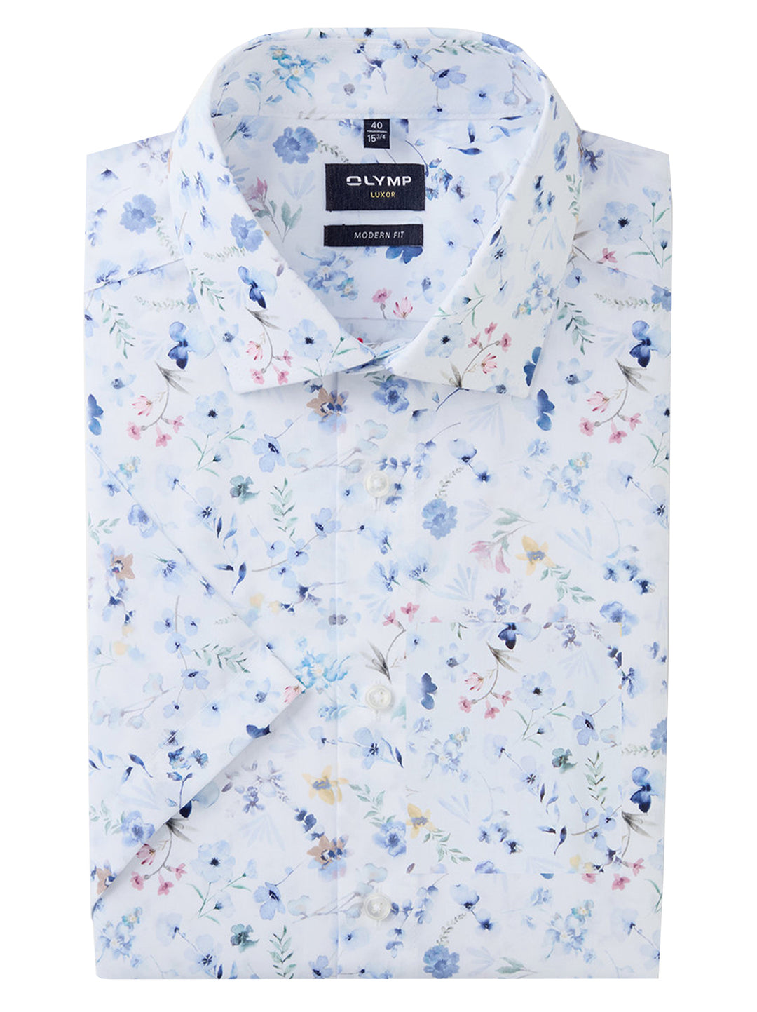 OLYMP luxor modern fit shirt-100% Katoen-HEREN SHIRTS-Wit
