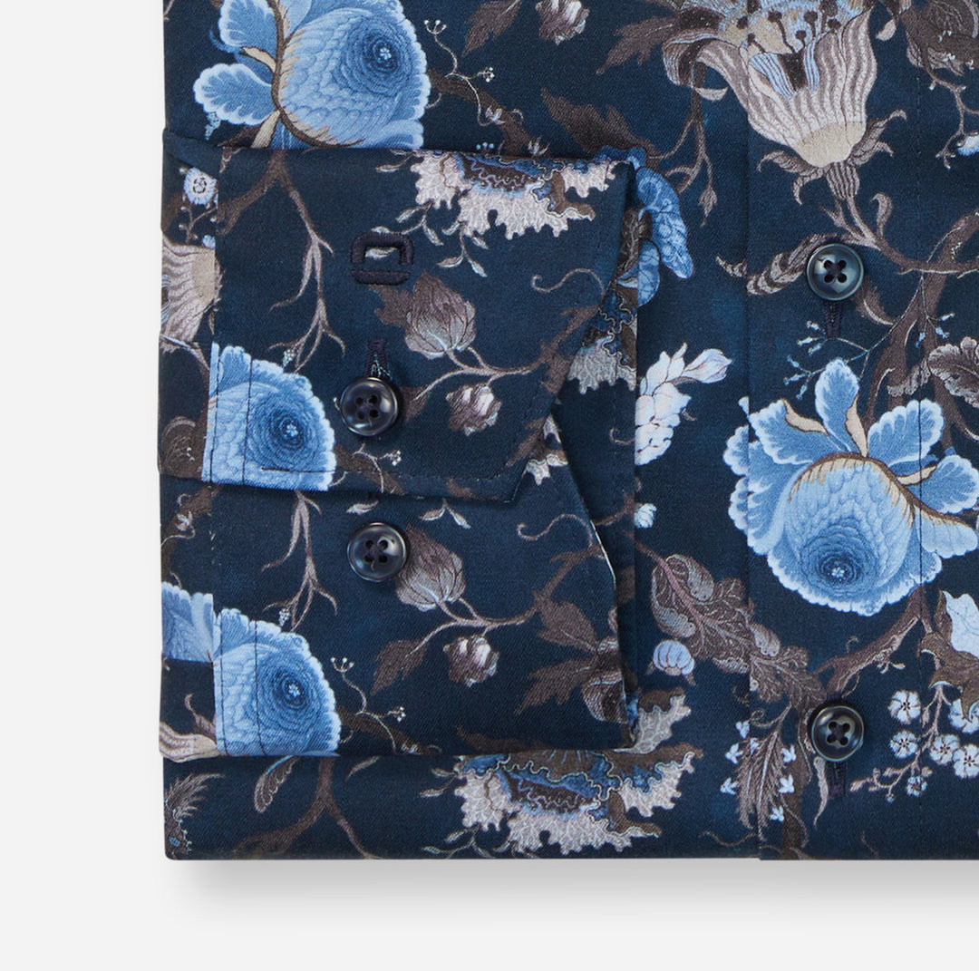 OLYMP Luxor Modern Fit Shirt – Blauw-100% katoen-HEREN SHIRTS-Blauw