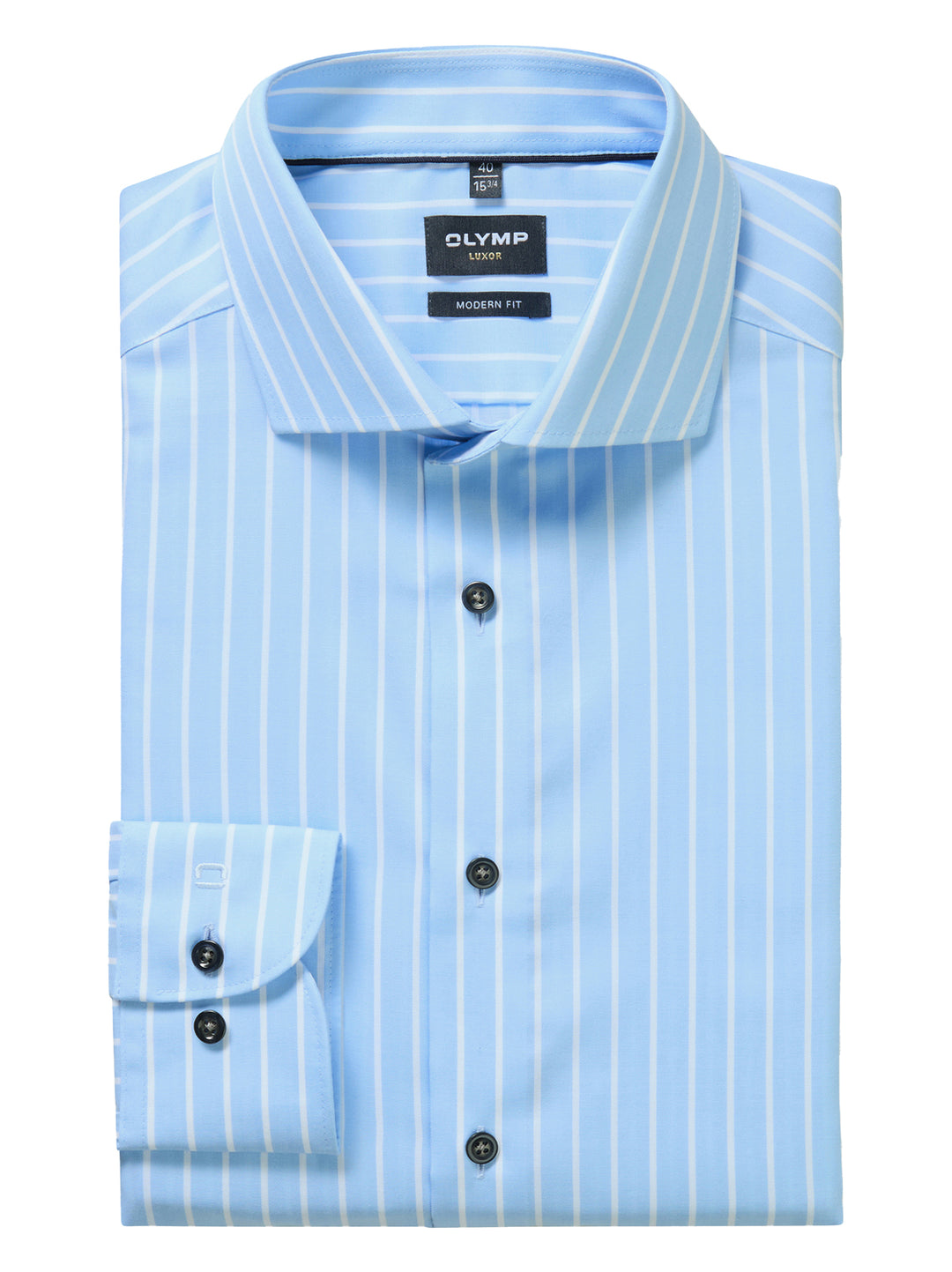 Olymp Luxor Modern Fit Shirt – Blauw-100% katoen-HEREN SHIRTS-Blauw