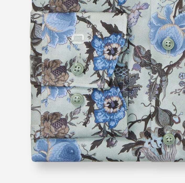 OLYMP Luxor Modern Fit Shirt – Groen-100% katoen-HEREN SHIRTS-Groen