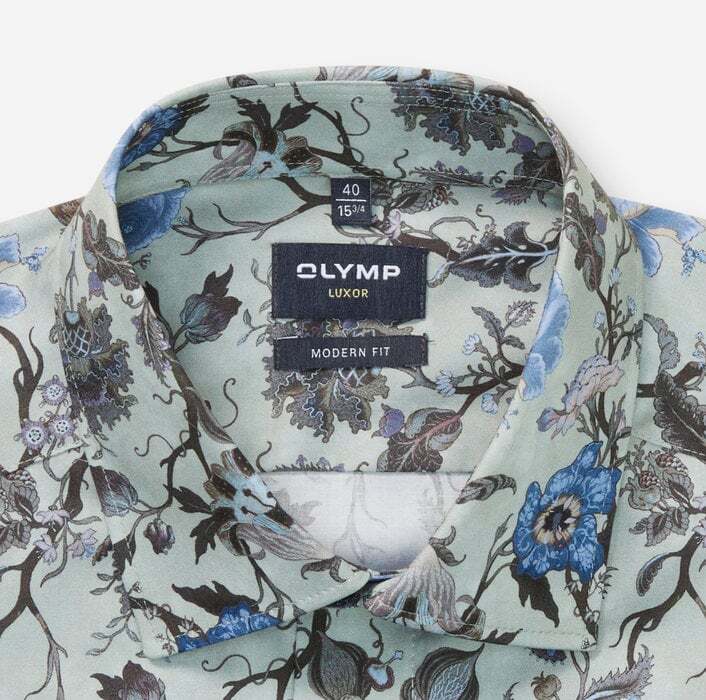 OLYMP Luxor Modern Fit Shirt – Groen-100% katoen-HEREN SHIRTS-Groen
