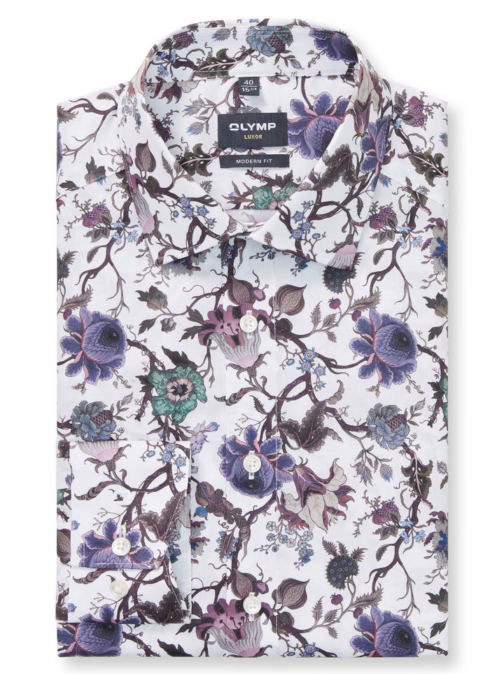 OLYMP Luxor Modern Fit Shirt – Paars-100% katoen-HEREN SHIRTS-Paars