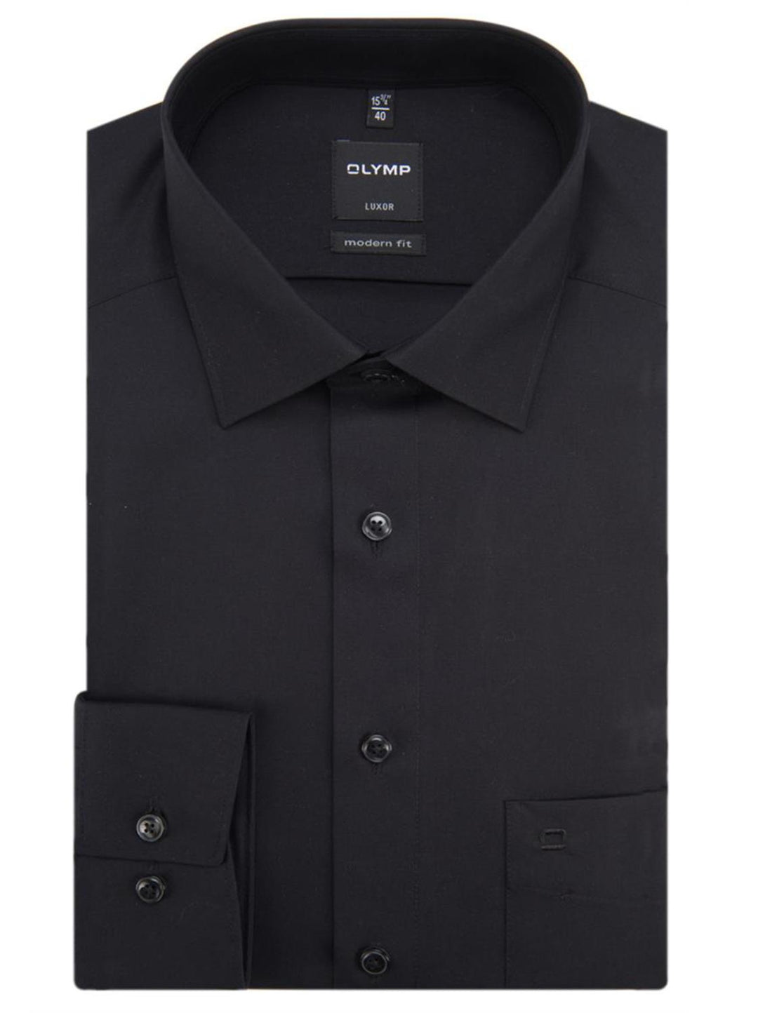 OLYMP LUXOR overhemd-100% katoen-HEREN SHIRTS-Zwart