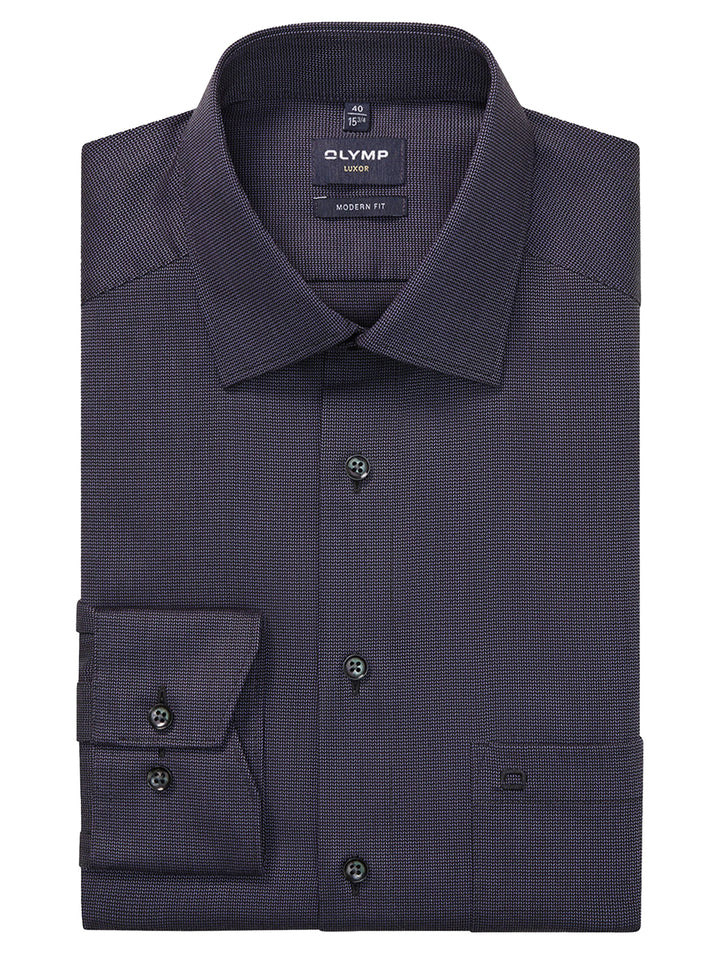 Olymp Luxor Shirt in Modern Fit – Blauw-100% katoen-HEREN SHIRTS-Blauw