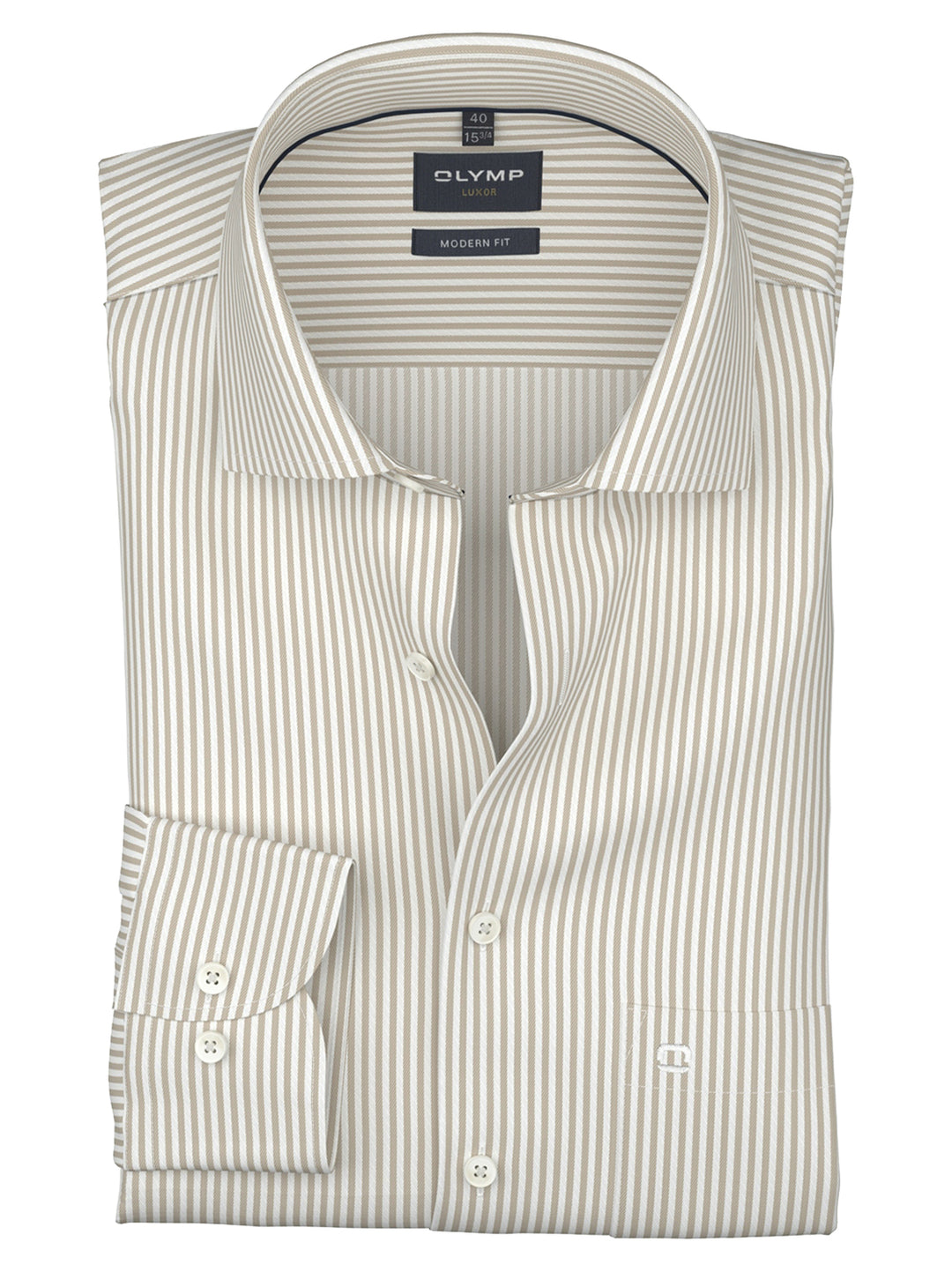 OLYMP Luxor Shirt Modern Fit – Beige-100% katoen-HEREN SHIRTS-Beige