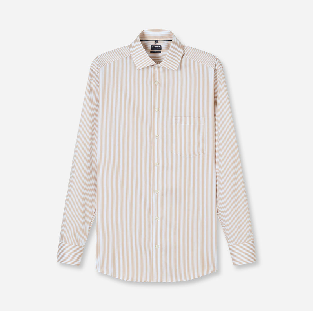 OLYMP Luxor Shirt Modern Fit – Beige-100% katoen-HEREN SHIRTS-Beige