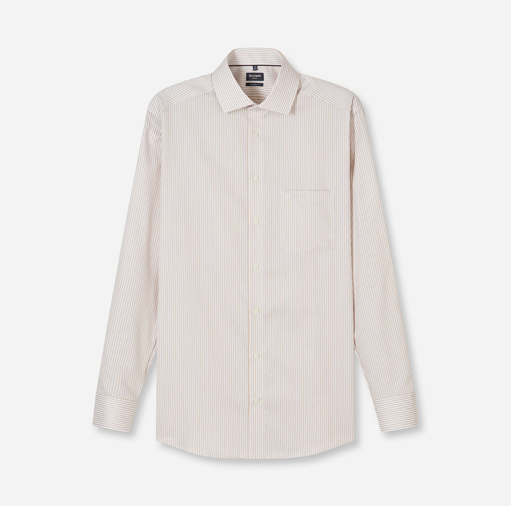 OLYMP Luxor Shirt Modern Fit – Beige-100% katoen-HEREN SHIRTS-Beige