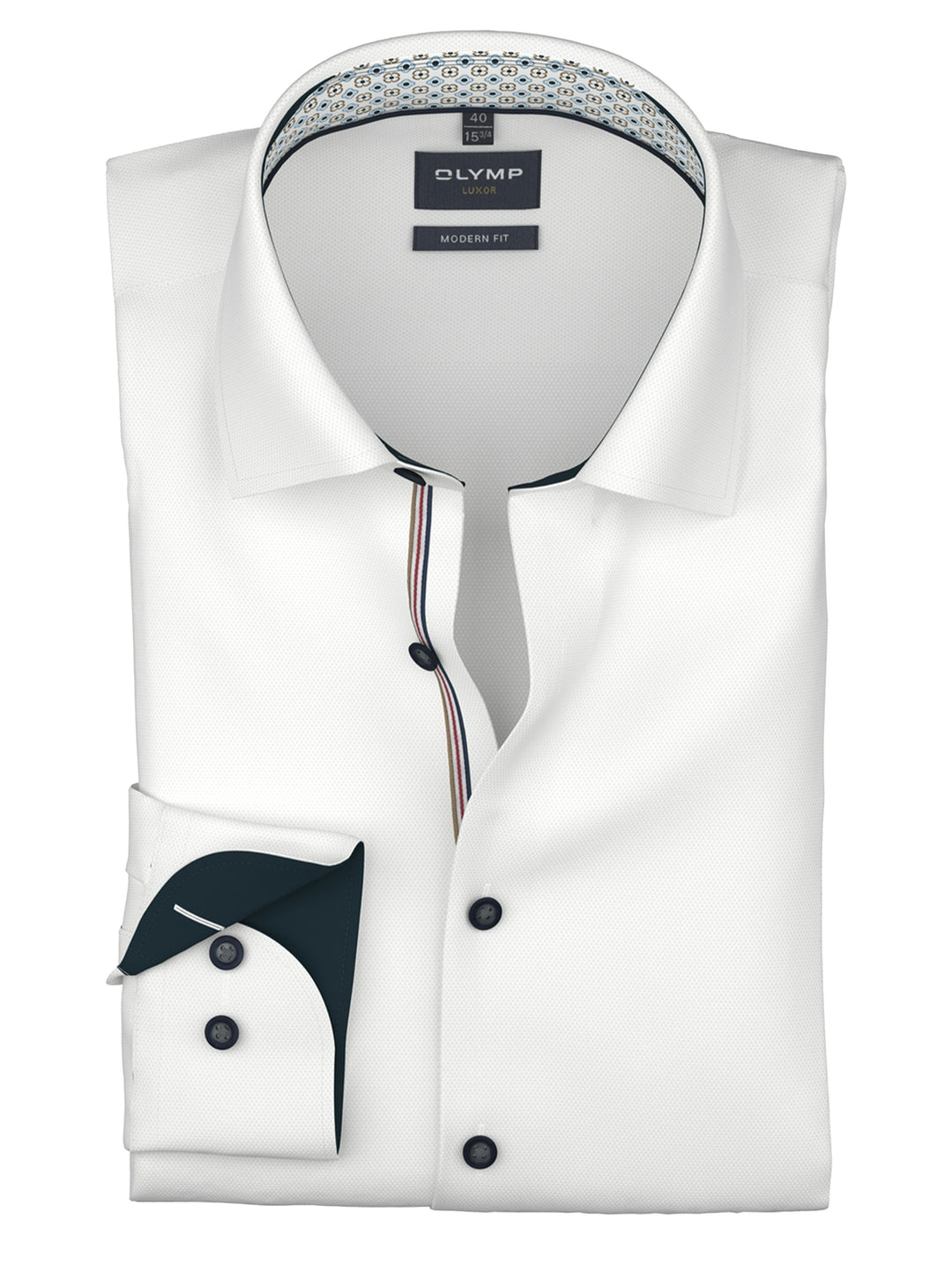 OLYMP Luxor Shirt Modern Fit – Wit-100% katoen-HEREN SHIRTS-Wit