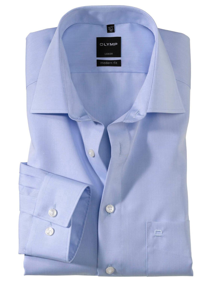 OLYMP modern fit overhemd-100% katoen-HEREN SHIRTS-Blauw
