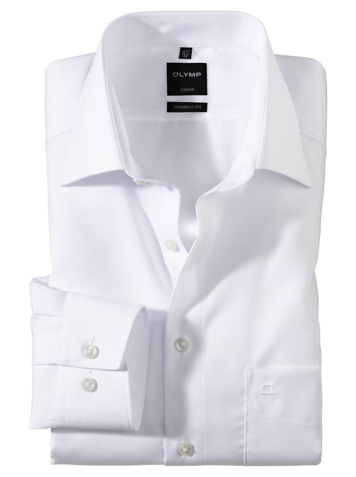 OLYMP modern fit overhemd-100% katoen-HEREN SHIRTS-Wit