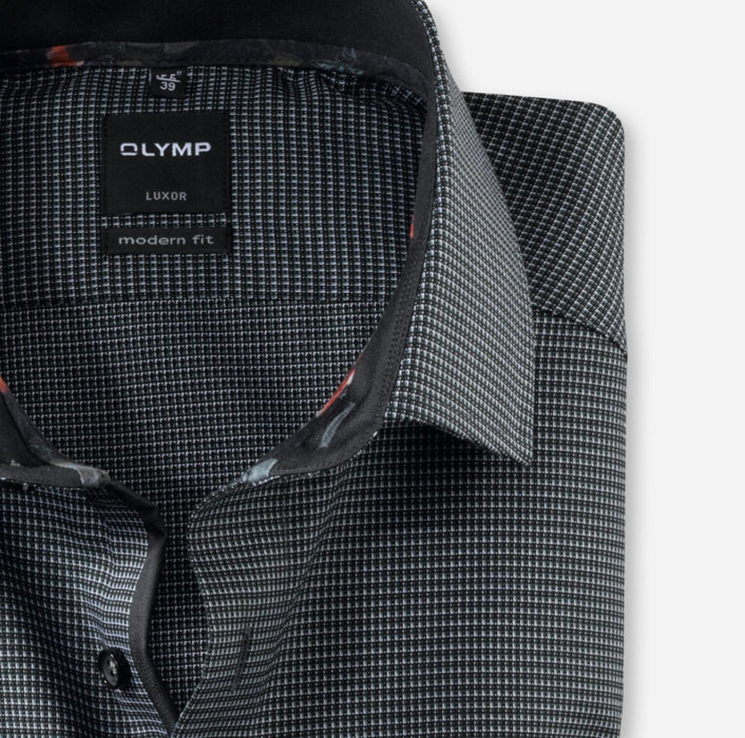 OLYMP modern fit overhemd-100% katoen-HEREN SHIRTS-Zwart