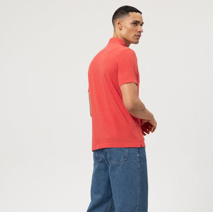 OLYMP polo modern fit rood-70% katoen, 30% linnen-HEREN POLO'S & T-SHIRTS-Rood