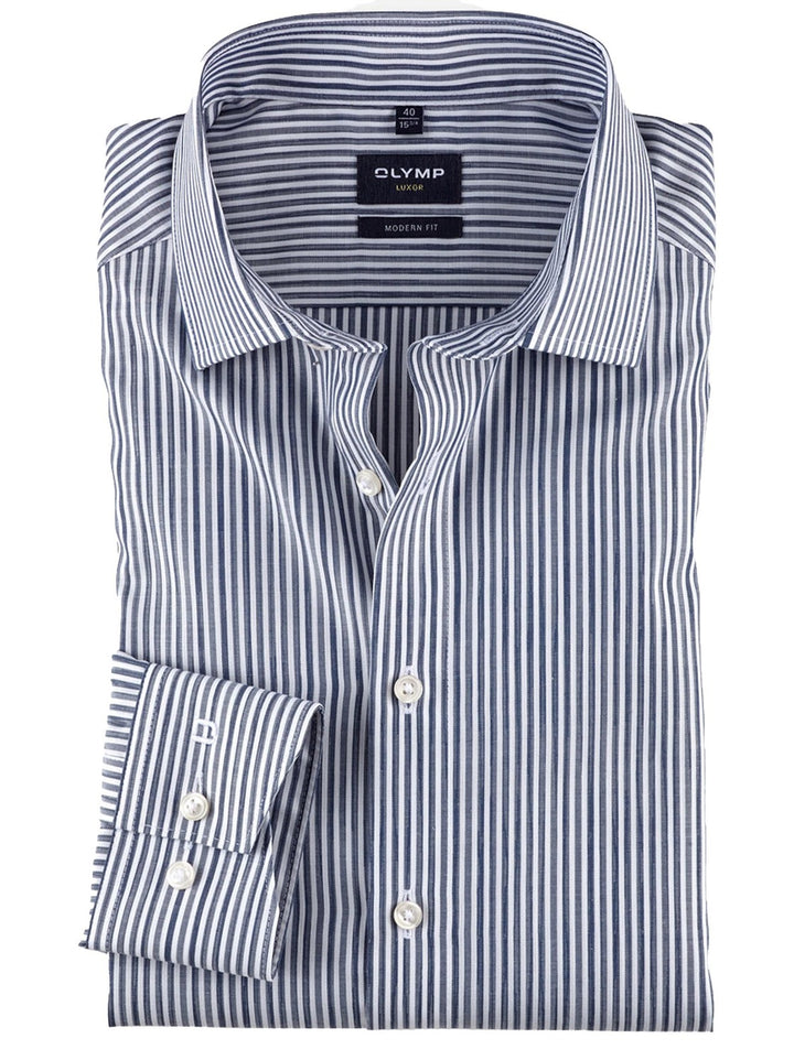 OLYMP shirt Luxor modern fit-100% Katoen-HEREN SHIRTS-Blauw
