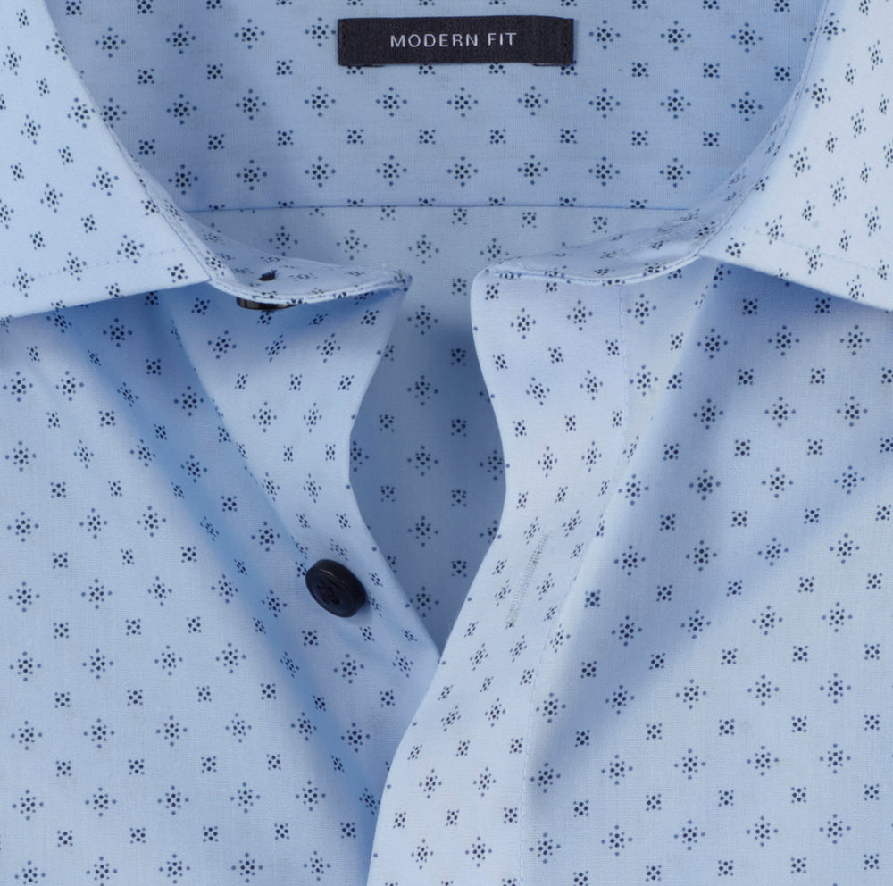 OLYMP shirt Luxor modern fit-100% Katoen-HEREN SHIRTS-Blauw