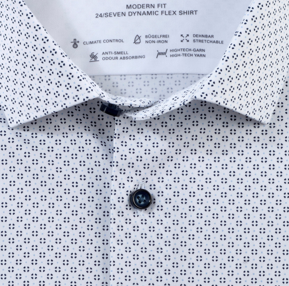 OLYMP shirt Luxor modern fit-64%Katoen<br />27%Polyester<br />9% Elasthaan-HEREN SHIRTS-Wit