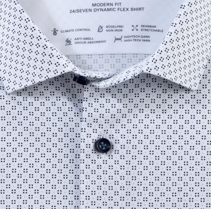 OLYMP shirt Luxor modern fit-64%Katoen<br />27%Polyester<br />9% Elasthaan-HEREN SHIRTS-Wit