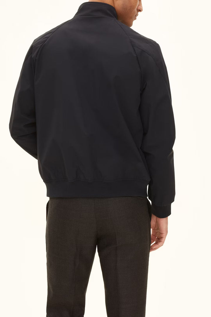 Oscar Jacobson bomber nylon shell jack-Nylon 88%, Elastane 12%<br />-HEREN JASSEN & JACKS-Blauw