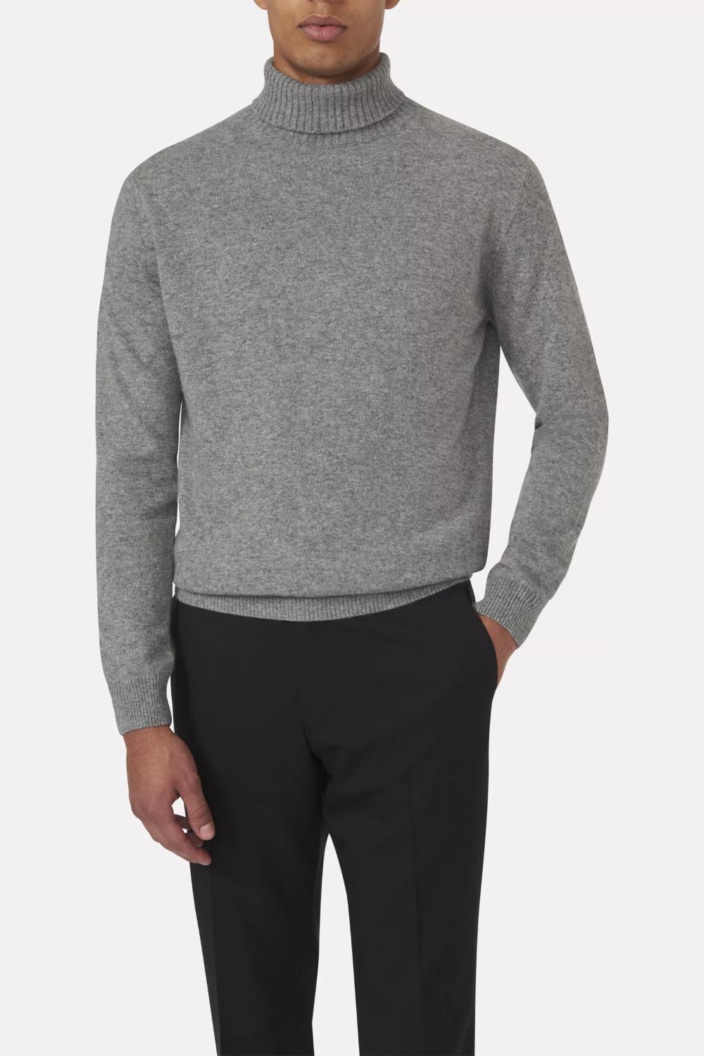 Oscar Jacobson coltrui SALIM-48% wol, 30% viskose, 15% polyamide, 7% kashmier-HEREN TRUIEN & VESTEN-Grijs