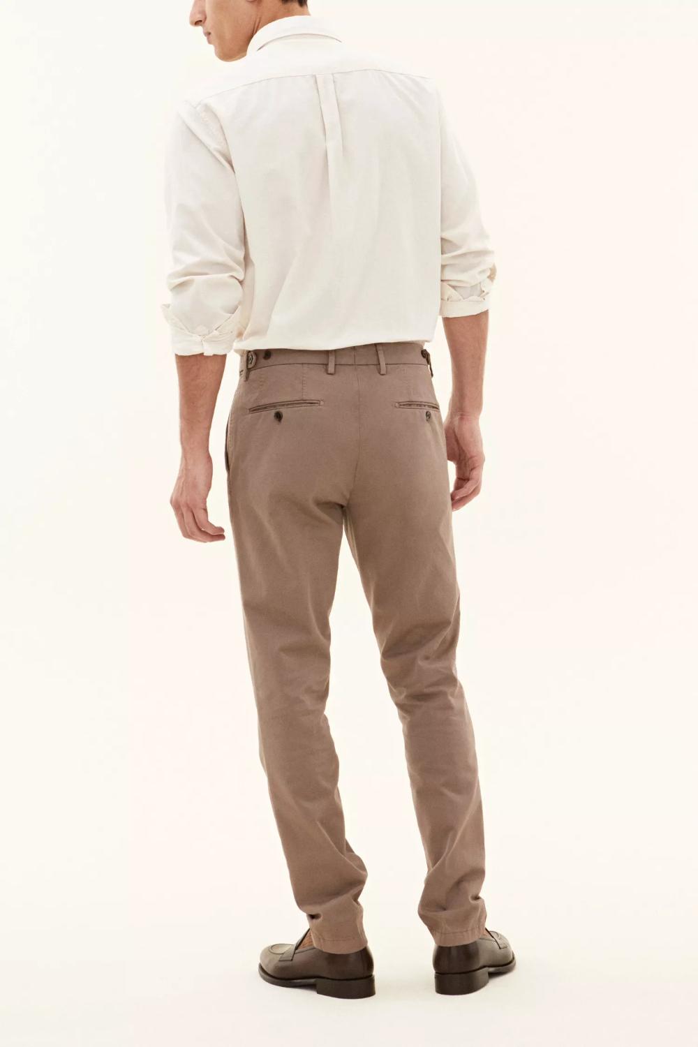 Oscar Jacobson Danwick chino-98% katoen, 2% elasthaan-HEREN BROEKEN-Beige