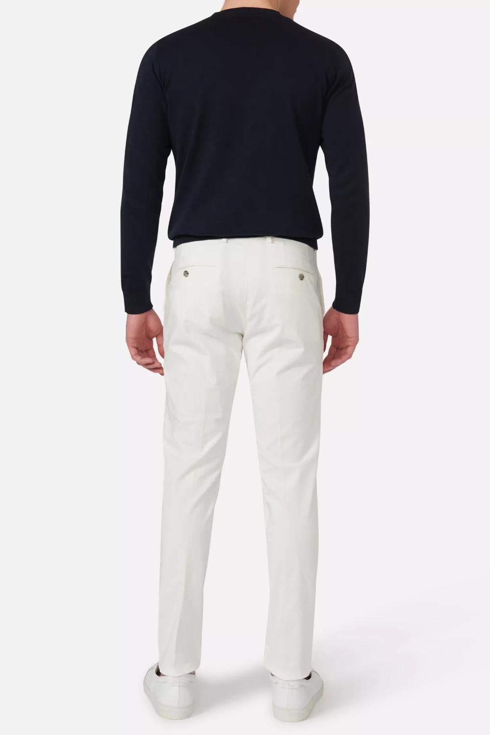 Oscar Jacobson DANWICK chino-98% katoen, 2% elasthaan-HEREN BROEKEN-Wit