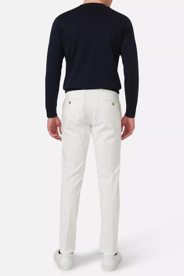 Oscar Jacobson DANWICK chino-98% katoen, 2% elasthaan-HEREN BROEKEN-Wit