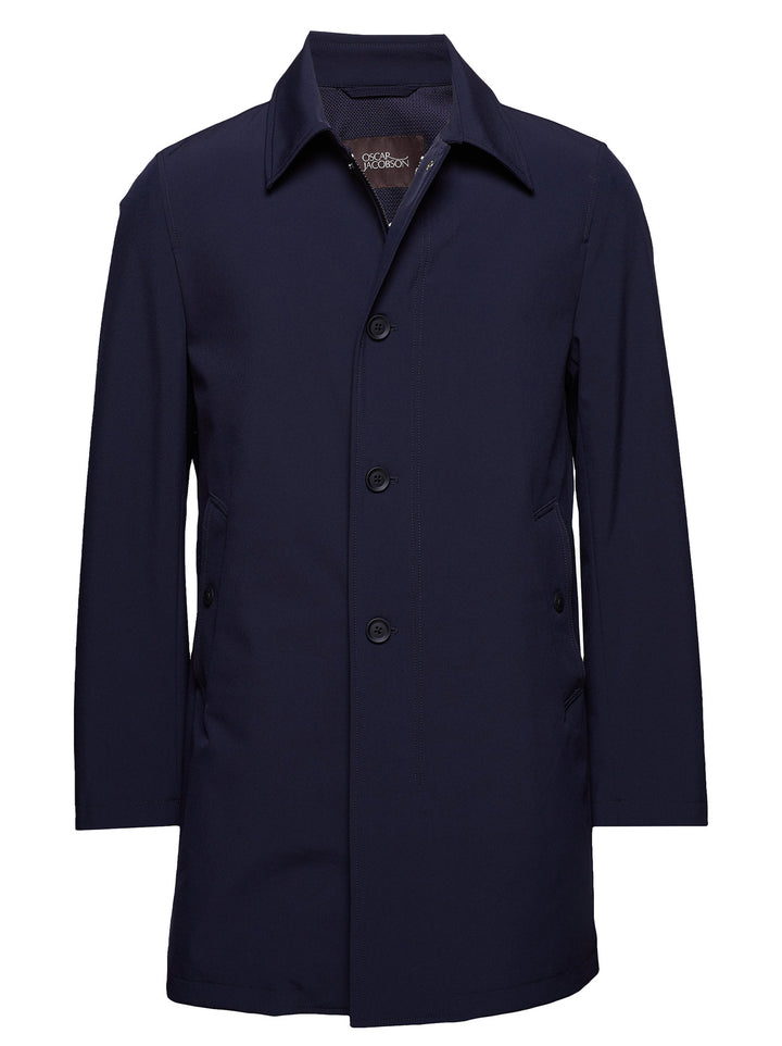 Oscar Jacobson Johnsson coat navy-94% Polyester <br />6% Elastane-HEREN JASSEN & JACKS-Blauw