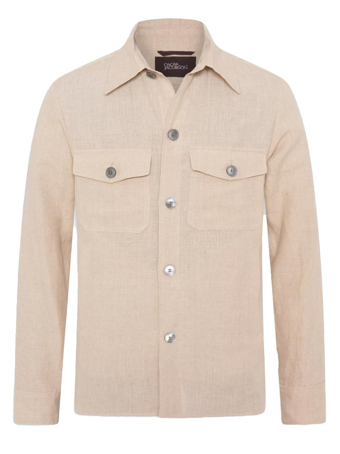 Oscar Jacobson MAVERICK-100% linnen-HEREN SHIRTS-Beige