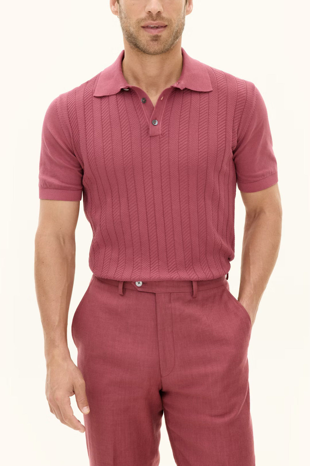 Oscar Jacobson regular fit polo-100% katoen-HEREN POLO'S & T-SHIRTS-Rood