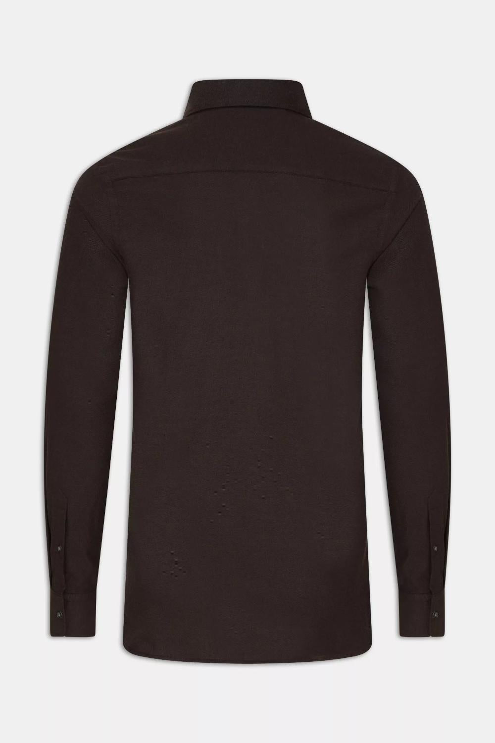 Oscar Jacobson shirt slim fit-100% katoen-HEREN SHIRTS-Bruin