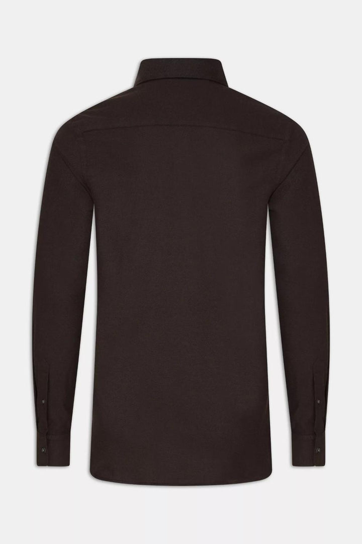 Oscar Jacobson shirt slim fit-100% katoen-HEREN SHIRTS-Bruin