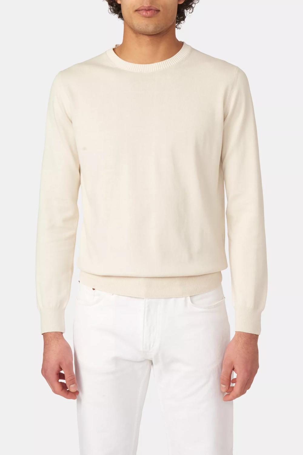 Oscar Jacobson Valter trui-100% katoen-HEREN TRUIEN & VESTEN-Beige