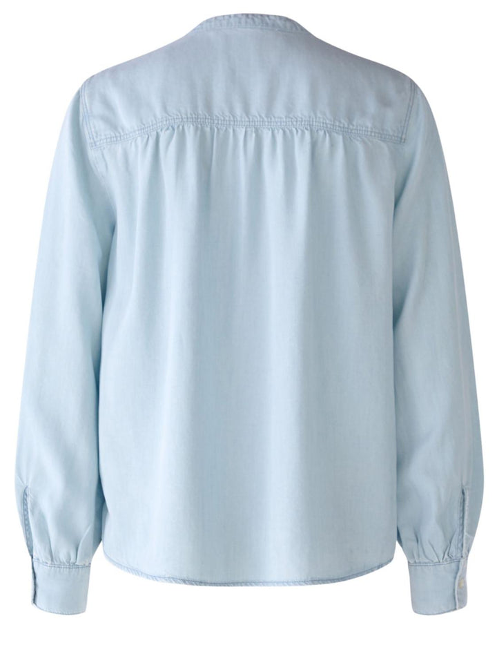OUI blouse-100% lyocell-DAMES TOPS & BLOUSES-Blauw