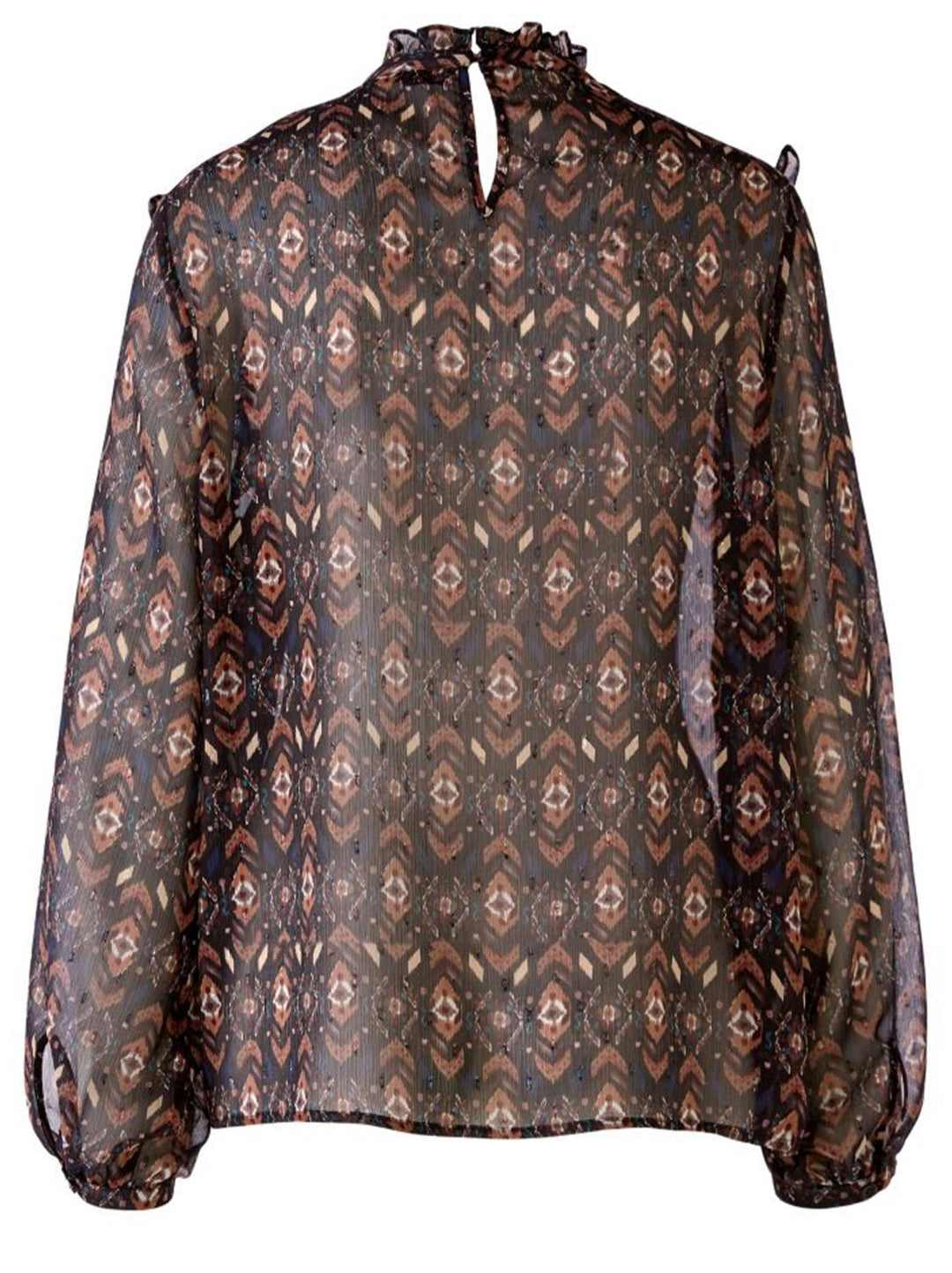 OUI blouse-98% polyester, 2% metal-DAMES TOPS & BLOUSES-Bruin