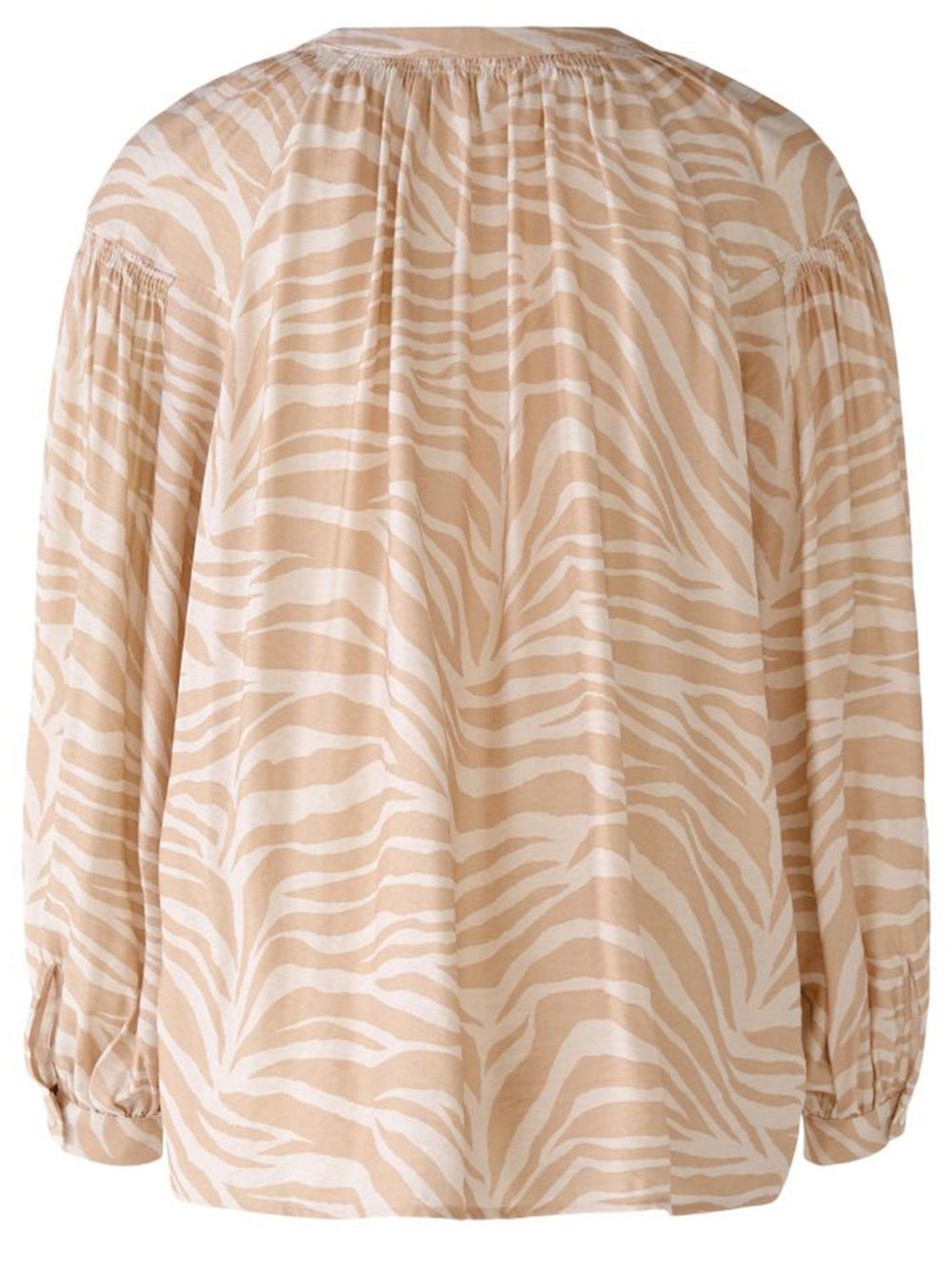 OUI blouse met print-DAMES TOPS & BLOUSES-Beige