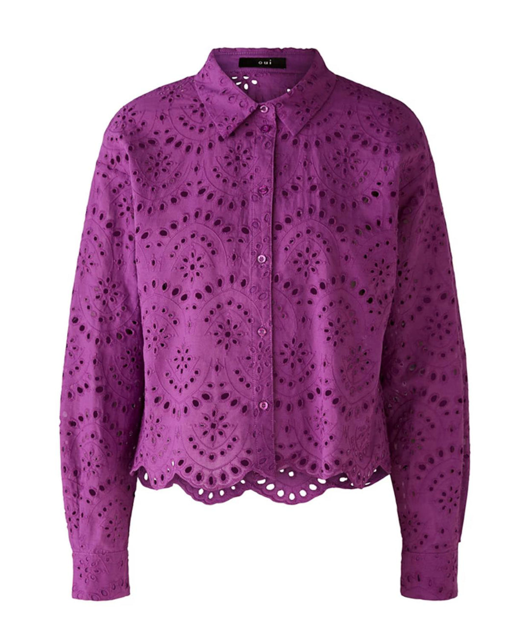 Oui blouse paars-100% katoen-DAMES TOPS & BLOUSES-Paars
