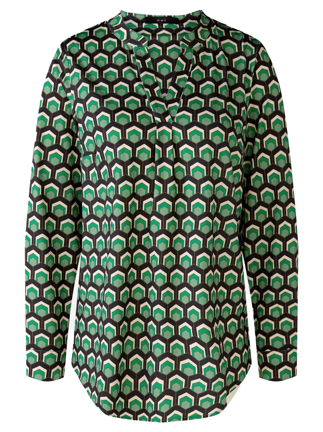 OUI blouse silky touch-DAMES TOPS & BLOUSES-Groen