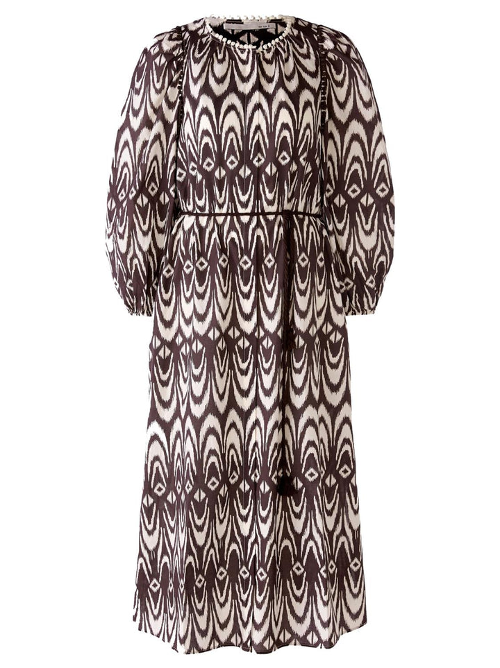 OUI lange jurk-100% katoen-DAMES JURKEN-Bruin