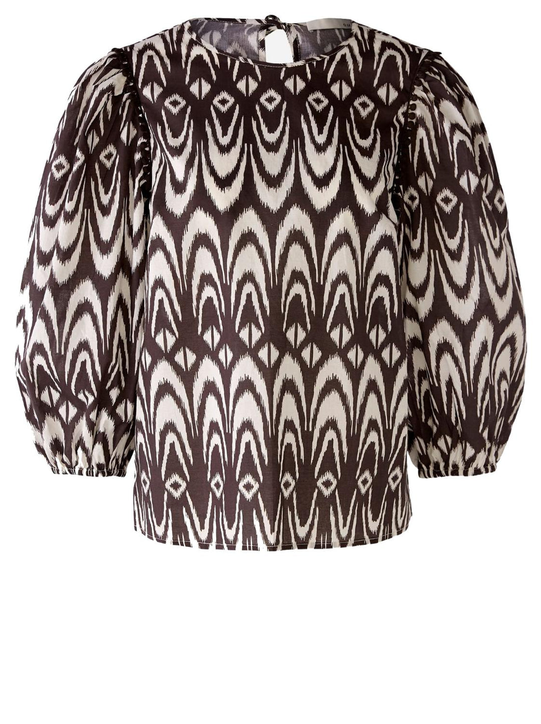 OUI luchtige blouse-100% katoen-DAMES TOPS & BLOUSES-Bruin