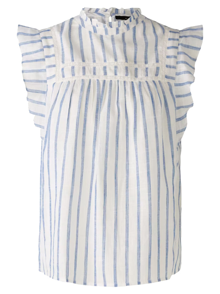 OUI top met strepen-98% Katoen<br />2% Metaal-DAMES TOPS & BLOUSES-Blauw