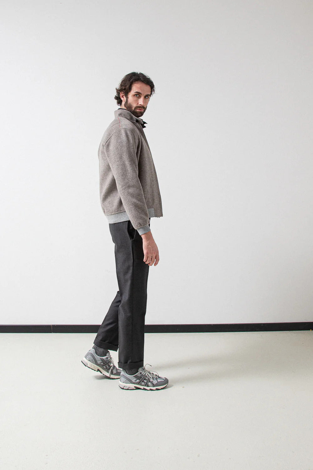 Palto ARTURO DB -80% WOL <br />20% NYLON-HEREN JASSEN & JACKS-Grijs