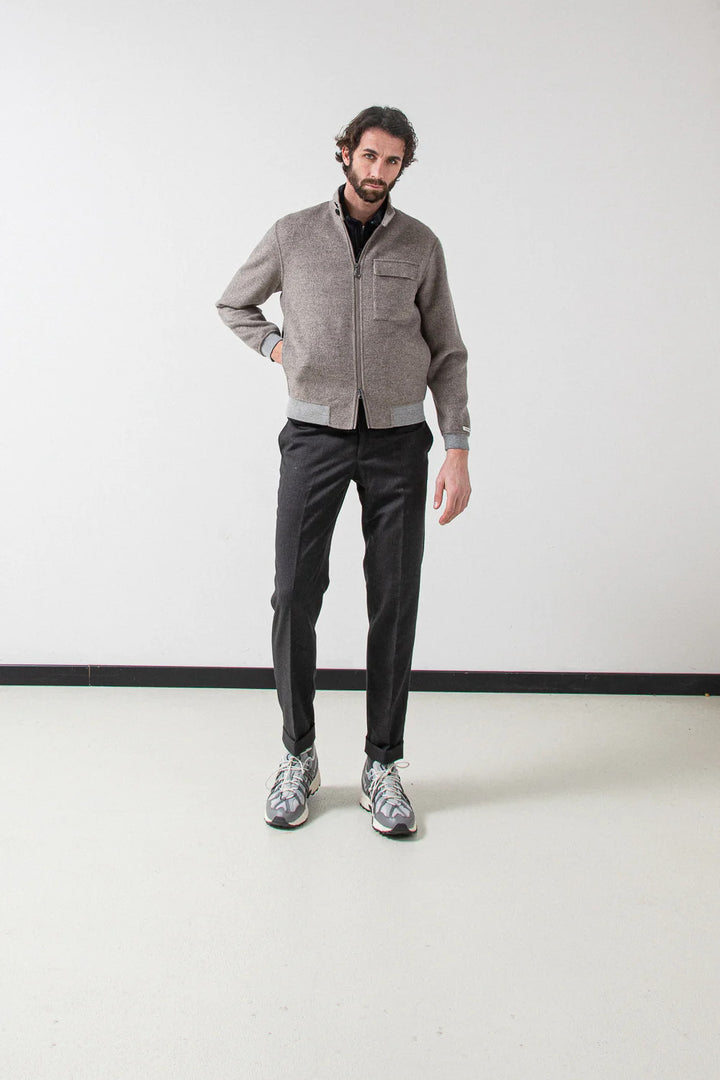 Palto ARTURO DB -80% WOL <br />20% NYLON-HEREN JASSEN & JACKS-Grijs