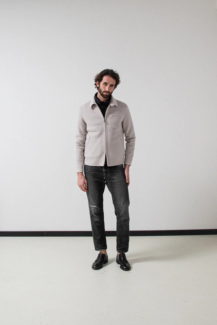 Palto LEANDRO DB -80% WOL <br />20% NYLON-HEREN JASSEN & JACKS-Grijs